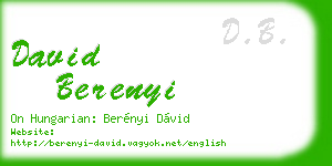 david berenyi business card